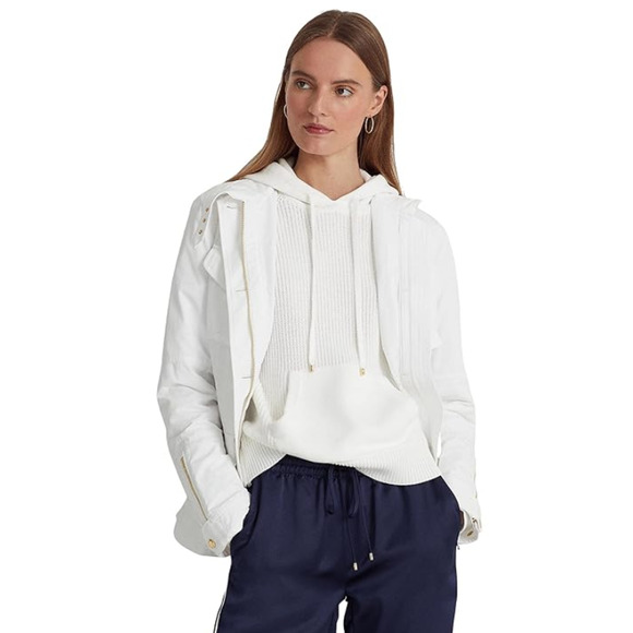 Lauren Ralph Lauren Water-Repellent Taffeta Field Jacket White Size L